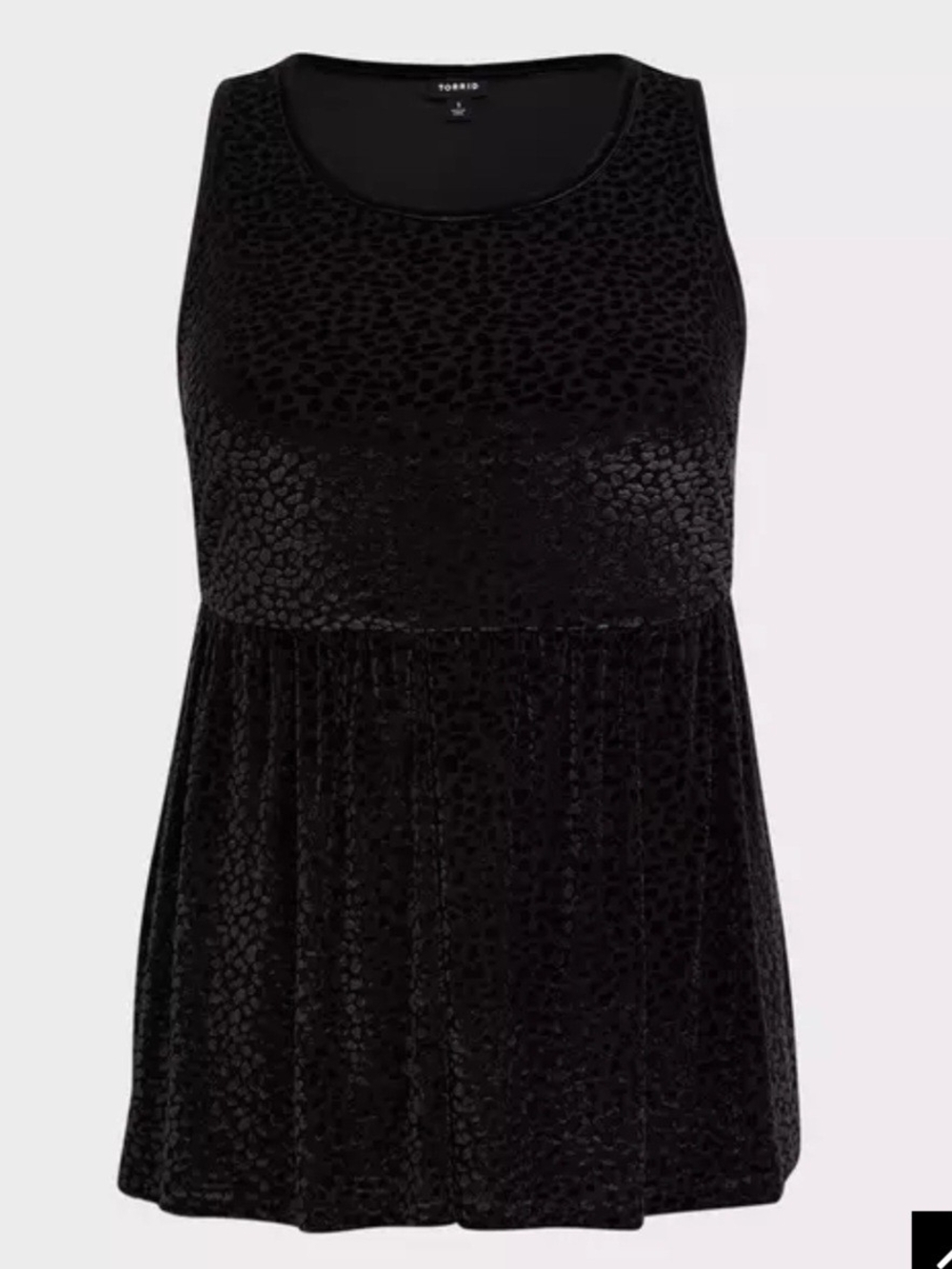 Velvet Burnout Peplum Top - Picture 3 of 7